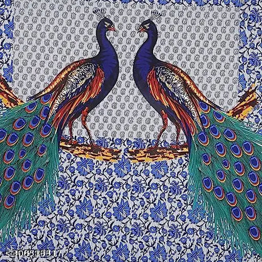 Premium peacock-patterned cotton flat sheets for luxurious summer comfort - Indian made