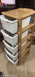 White plastic 5-compartment drawer organizer