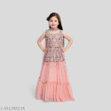Georgette lehenga with sequins and thread work, vibrant partywear for girls ages 3-16, Indian traditional attire