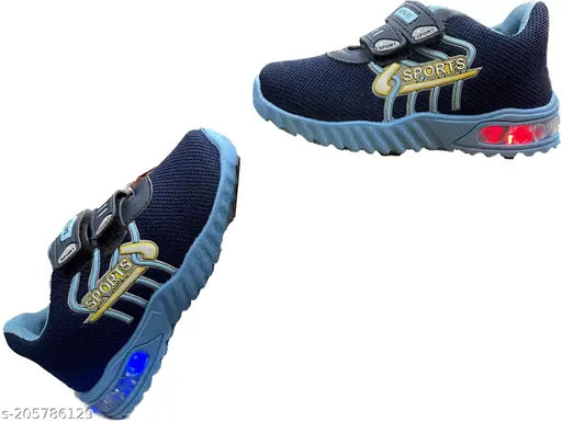 Casual mesh and PVC shoes with disco lights for Kids, striped design, lace-up fastening, multi-colored, ideal for various events and weather conditions, Indian origin