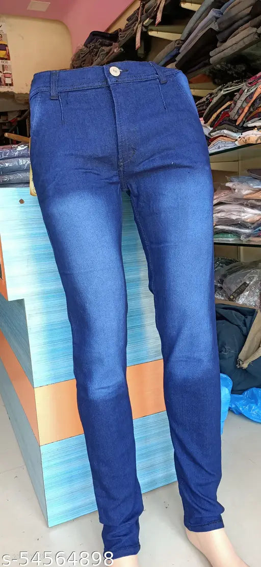 Dyed/washed polycotton jeans for women, styleclothing from India (Size 30: waist 30in, hip 32in; length 41in)