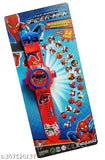 Spider-Man digital watch with multiple images, projector functionality, rubber strap, suitable as a gift for boys and girls