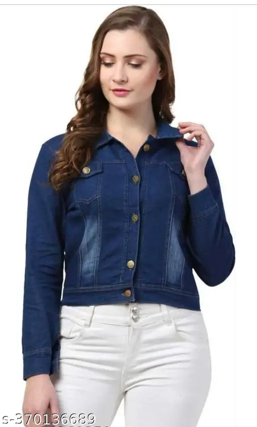 Denim plane D, long-sleeved solid denim jacket for men & women, made in India