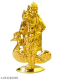 Gold-finish metal Murugan statue, 65cm tall for car dashboard decor