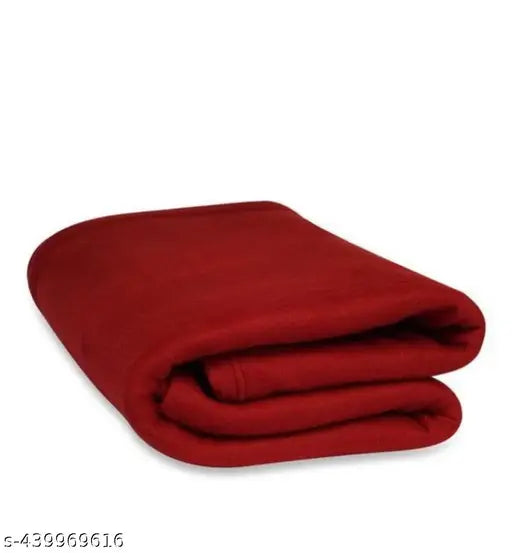 Red fleece MBK Panipat Blanket, 600 thread count, Indian-made