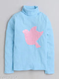 Acrylic embroidered long sleeve sweater for girls, modern top design in sizes 2-3 Years, 3-4 Years from India