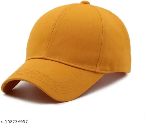 Orange cotton adjustable cap, casual mens and womens wear