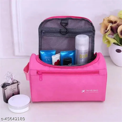 Solid pu, elegant fancy women's pouch potli. Large zip compartment, multi-mesh bag inside, versatile travel organizer