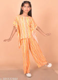 Misbis girls cotton printed coord set, straight top & palazzo bottoms, 3-12 years sizes, Indian origin