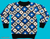 Elegant cotton winter sweater for kids (design and color may vary), long sleeves, printed net pattern