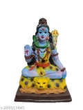 Poly resin Hindu God Shiva statue Bholenath murti, brings love, compassion, and wisdom for home and office. Adorns north-east corner per Vastu for prosperity
