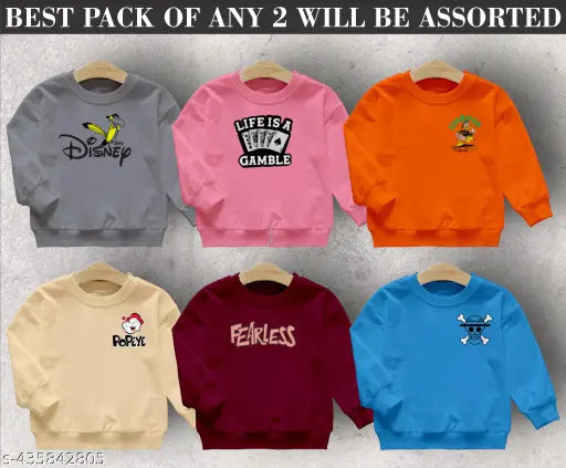 NEXTRENDZ kids sweatshirt COMBO PACK OF 2 full sleeve made of 3 thread fleece fabric. Kids Sweatshirt | Blue Color Winter Kids Sweatshirt | Fleece Sweatshirt