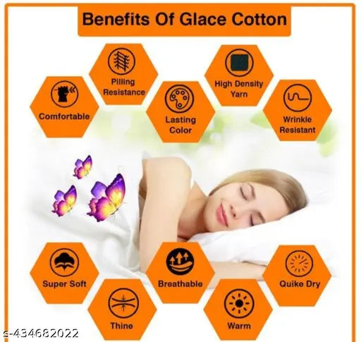 Glace Cotton double bed sheet with abstract pattern, superfine quality by Gravia Homes for summer use