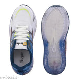 Bright blue and green Birde LED light shoes with elastic ankle strap for boys' sports shoes
