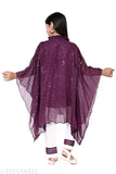 Purple & white cotton blend pyjama sets for baby girls, embellished sleeve style, sizes 2-3 years to 10-11 years (India origin)