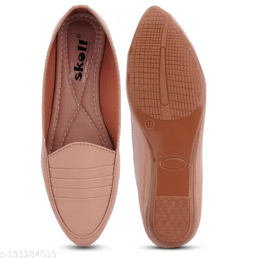 Patent leather pink pointy bellies for women - stylish slip-on casual footwear from SKOLL brand, perfect for everyday and party wear