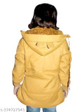 Tan hooded baby girl jacket