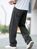 Black men's jeans with four pockets
