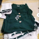 Rayon embroidered net kurti palazzos, pure rayon fabric with matching dupatta