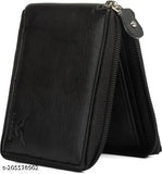 Textured faux leather bi-fold wallet, men's and women's style, 2 compartments, free size