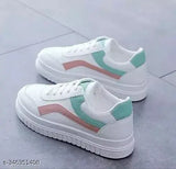 Skybob New Girls' Stylish Casual Sports Sneakers - Synthetic & PVC, lace-up design for parties, walking, or running (N)