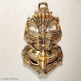 Metal Nazar Battu with Naag Ganesha, antique finish. Traditional home decor accessory for evil eye protection, Feng Shui & Vastu showpiece. Handmade white metal product, ideal gift for religious worship or special occasions. Made in India