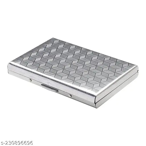 Silver stainless steel unisex wallet (5 compartments, free size). High-quality minimalist accessory for daily use or gift