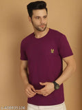 Maroon cotton short sleeve men's t-shirt pack [2] - Vimal Jonney solid style, India origin