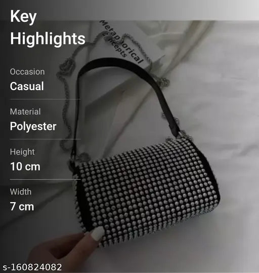 Women's diamond pattern purse sling bag, zip closure