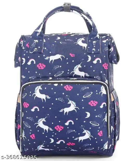 Unicorn blue style2 diaper bag, waterproof maternity travel bag with 3-layered protection and 13 pockets for convenient storage