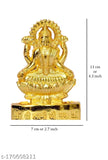 Metal Mahalaxmi Murti, Shri Laxmi Mata idol for Diwali puja, 10cm x 10cm x 6cm Indian god statue