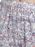 White rayon pyjamas with floral print