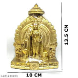 Golden Synthetic Resin Murugan Statue, intricately detailed with vel peacock Senthilnathar Idol, 10cm length, 13cm height, 3.5cm breadth