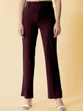 Maroon high-waisted trousers