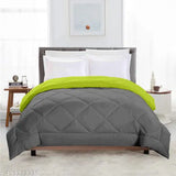 Reversible microfiber comforter single bed, 220 GSM wadding, peached extra soft fabric. All-weather, hypoallergenic, diamond-stitched pattern for durability and comfort