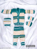 Winter wear for kids, wool striped long-sleeve set in multiple sizes from 0-1 years, Indian origin
