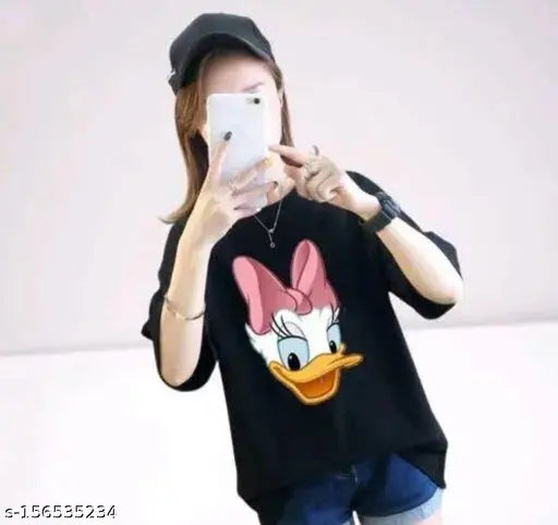 Jolliy printed women's round neck cotton blend t-shirt, three-quarter sleeves, vibrant pattern. 100% pure cotton, imported quality, affordable pricing. Women's wear by Jolliy Fashion