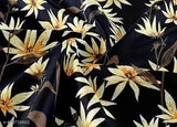 Black cotton-feel elastic fitted floral double king bed sheet & matching pillow cover, superfine quality for heavy winter use