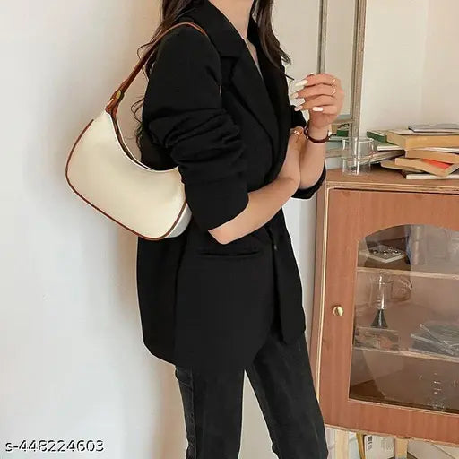 Sleek white leather crossbody bag with gold hardware