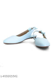 Blue synthetic leather women's ballerinas, slip-on design, fashionable belly-friendly footwear in various sizes (IND-3 to IND-9) from India