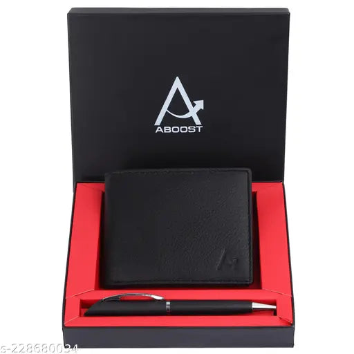 Attractive, genuine leather RFID solid wallet for men - Free size, 11cm x 9cm, elevates style & security