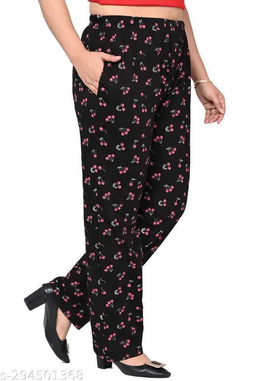 Women's cotton pyjamas with multicolor lower. Beautiful designer women's lower pyjamas