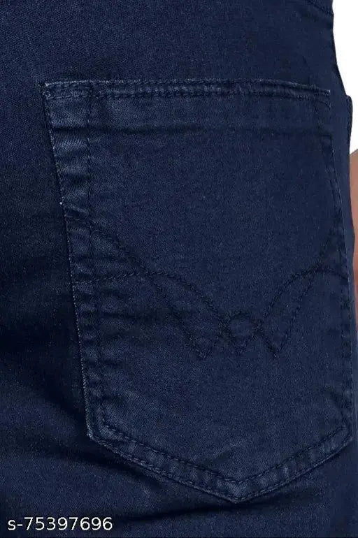 Black cotton straight jeans for men, regular fit with stretchable feature and multiple sizes available (28-46 waist)