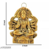 Handcrafted brass Panchmukhi Hanuman ji Murti/Bajrangbali idol for hanging, 11cm L x 15cm B x 13cm H, Diwali pooja decoration