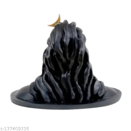Black resin Adi Shankara statue: Adiyogi Shiva car dash board pooja gift, Indian made, 7cm x 9cm x 8cm
