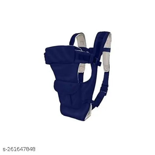 Royal Blue polyester newborn baby carrier with adjustable seat and shoulder straps, ergonomic design for comfortable fit, convertible facing-in/out, sturdy shoulder & lumbar straps, machine washable