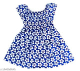 Four 100% cotton baby girl jhabla printed dresses, flower designs on soft material for newborns, Indian origin