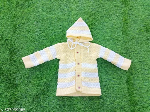 Kids born baby woolen sweater pajama, self-design net pattern for winter wear, warm and cozy for 0-6 months