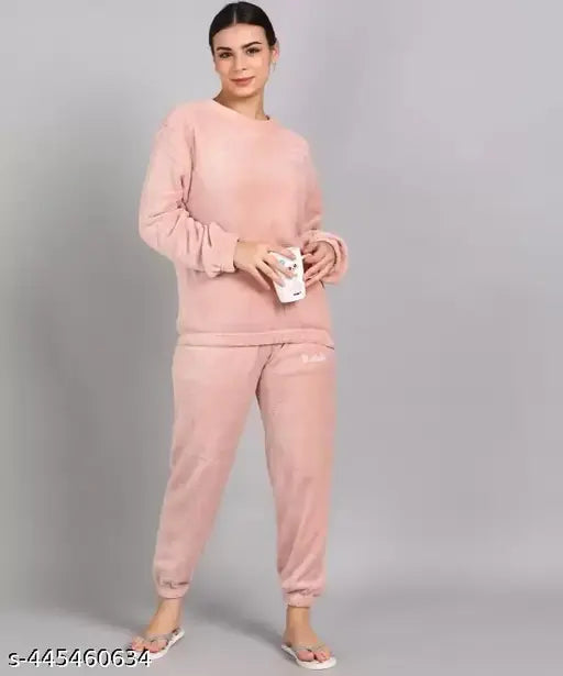 Woolen top & pyjama set, long-sleeved, comfortable loungewear from India