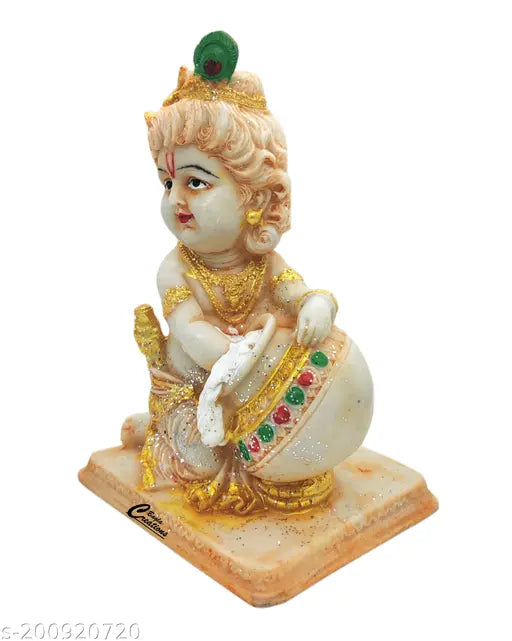 Krishna idol, 21cm poly resin statue by Bagla creations for home office decor